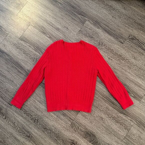 Ralph Lauren Red Cable Knit Cardigan - Picture 7 of 7